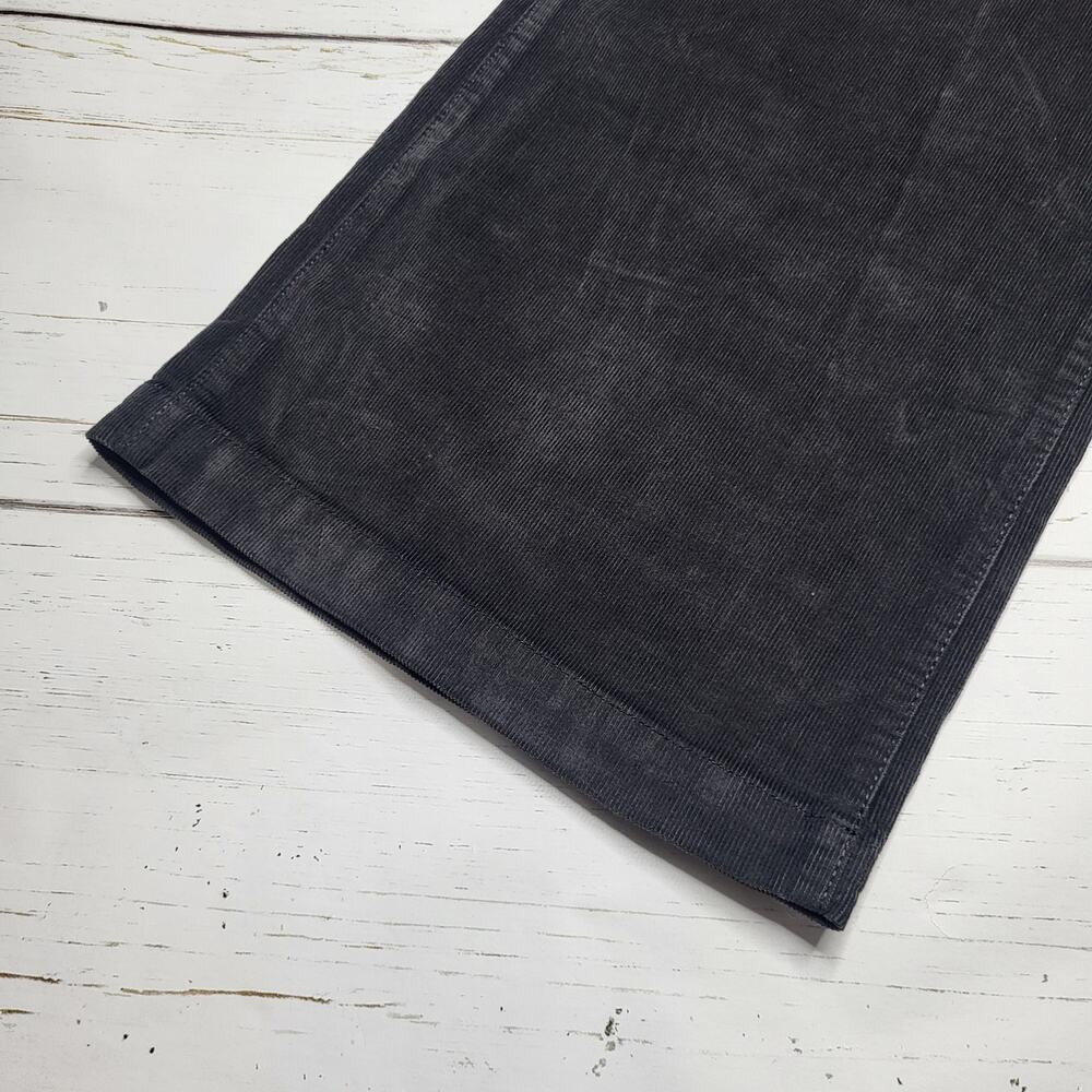 Madewell Wide Leg Corduroy Pants Black Coal Gray Stretch Minimalist Neutral 26 - Picture 8 of 11